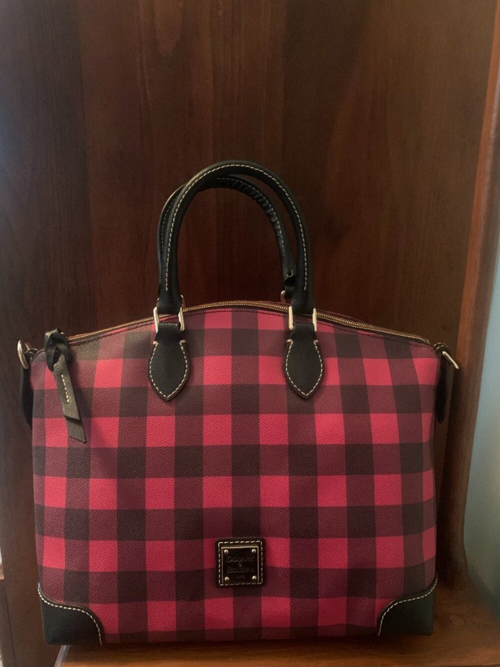 Dooney & Bourke Tucker Darcy Satchel in Red Buffalo Plaid